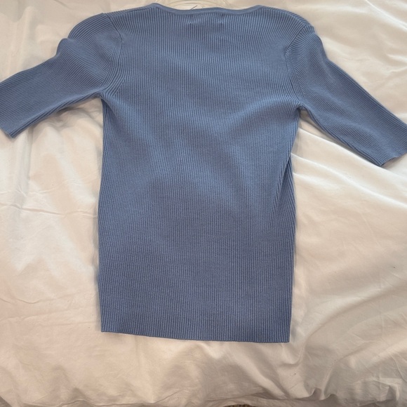 Blue Ribbed Knit Top - Picture 2 of 3